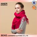 Red solid color plain knitted cashmere scarf nepal